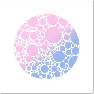 Light Pastel Pink and Pale Sapphire Blue Bubbles Posters and Art